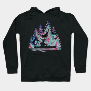 Abstract Silhouette of a kayaker paddling Hoodie